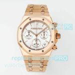 APS 1:1 Replica Audemars Piguet Royal Oak White Dial Rose Gold 4401 Chronograph Watch 